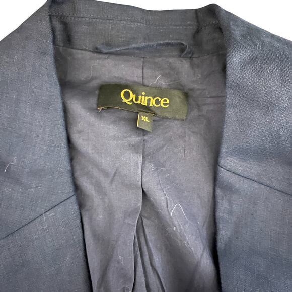 Quince 100% European Linen Structured Blazer Deep Navy Size XL - Picture 6 of 8